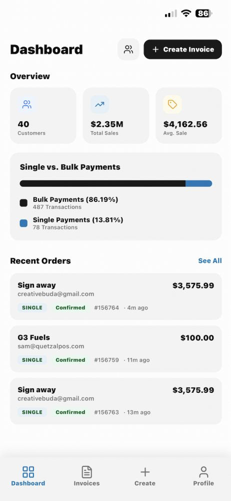QuetzalPay mobile payment app screen