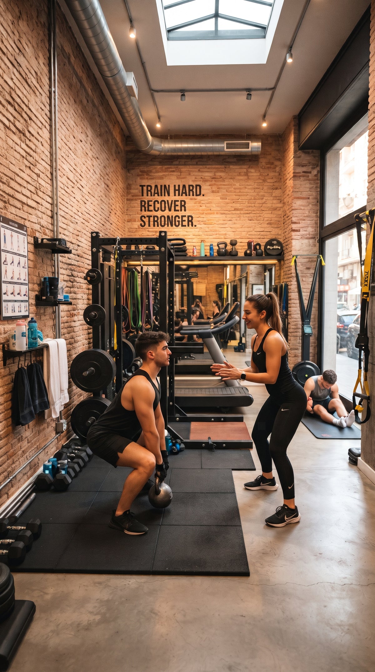 Gym member paying a drop-in class by QR code
