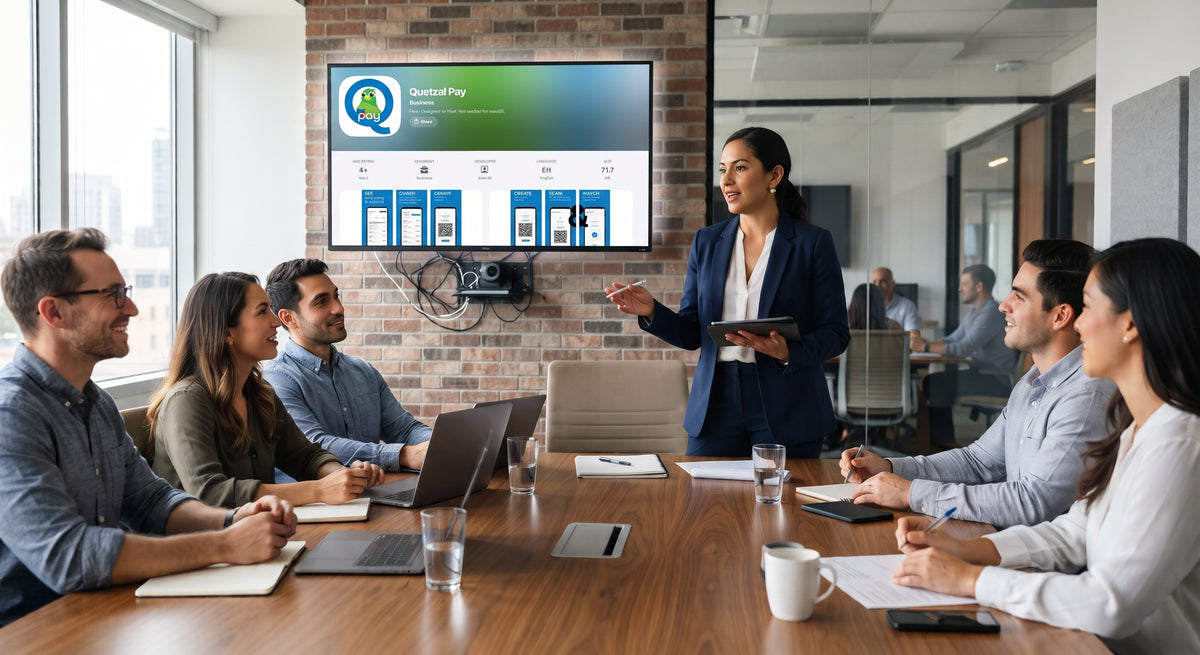 The Quetzal team reviewing QuetzalPay reports together